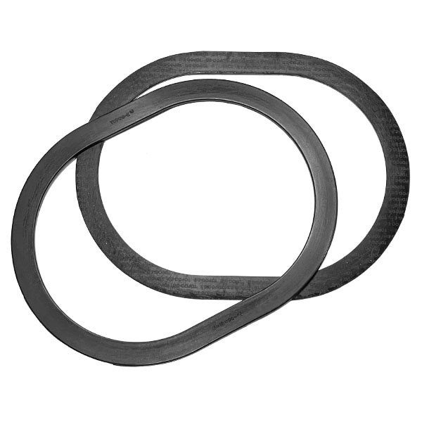 Manway Gasket, Series 180, Black Rubber, 11 in x 15 in x 1-1/4 in, Obround, PK 2